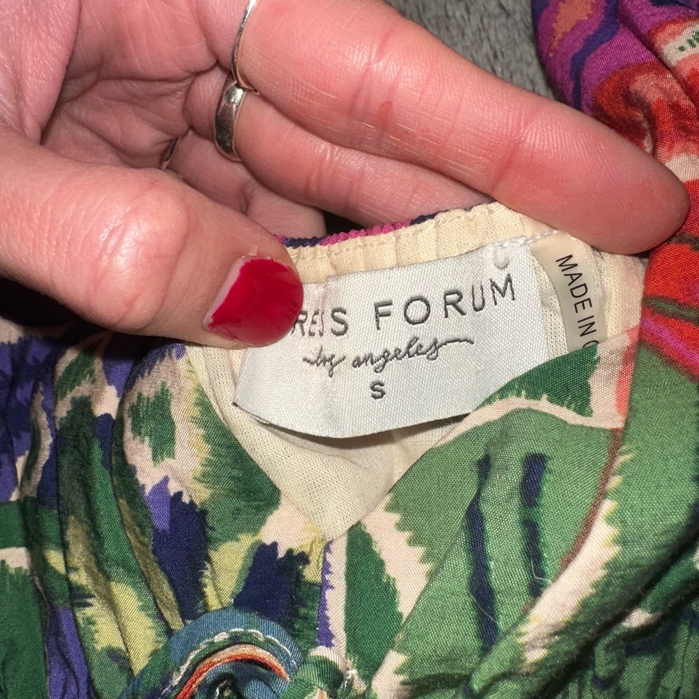 Floral Multicolor Ruched Tank Top - Picture 3 of 5